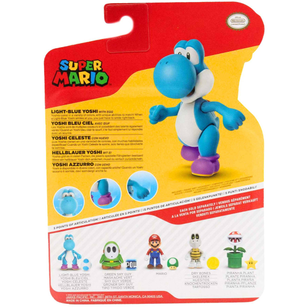 World of Nintendo Minifiguren Super Mario (Wave 40) Light Blue Yoshi with Egg